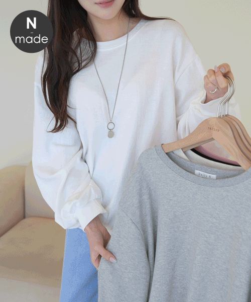 [MADE♡8color] 체르니 라운드넥 베이직 퍼프 소매 루즈핏 맨투맨 티셔츠